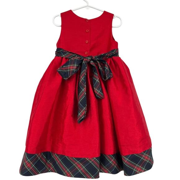 Laura Ashley London Red Holiday Christmas Dress Plaid Details Fancy Girl's 5 - Picture 7 of 8